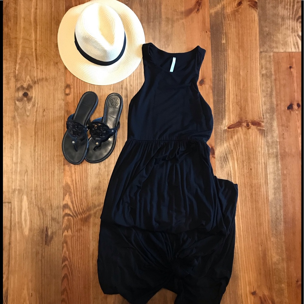 Black, Razor Back Maxi Dress